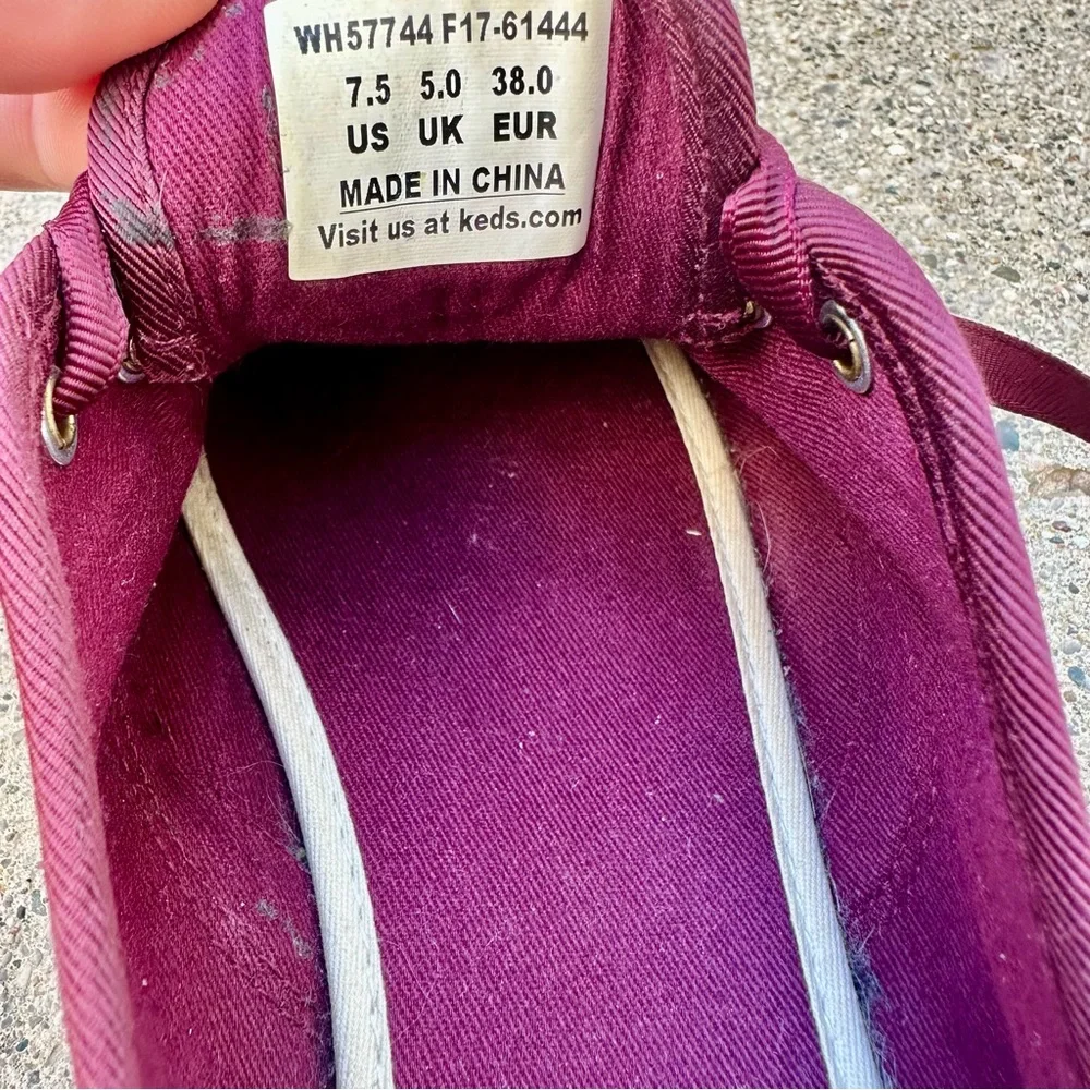 Kate Spade X Keds Purple Leather Lace-Up Women’s Sneaker, 7.5